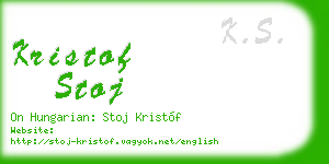 kristof stoj business card